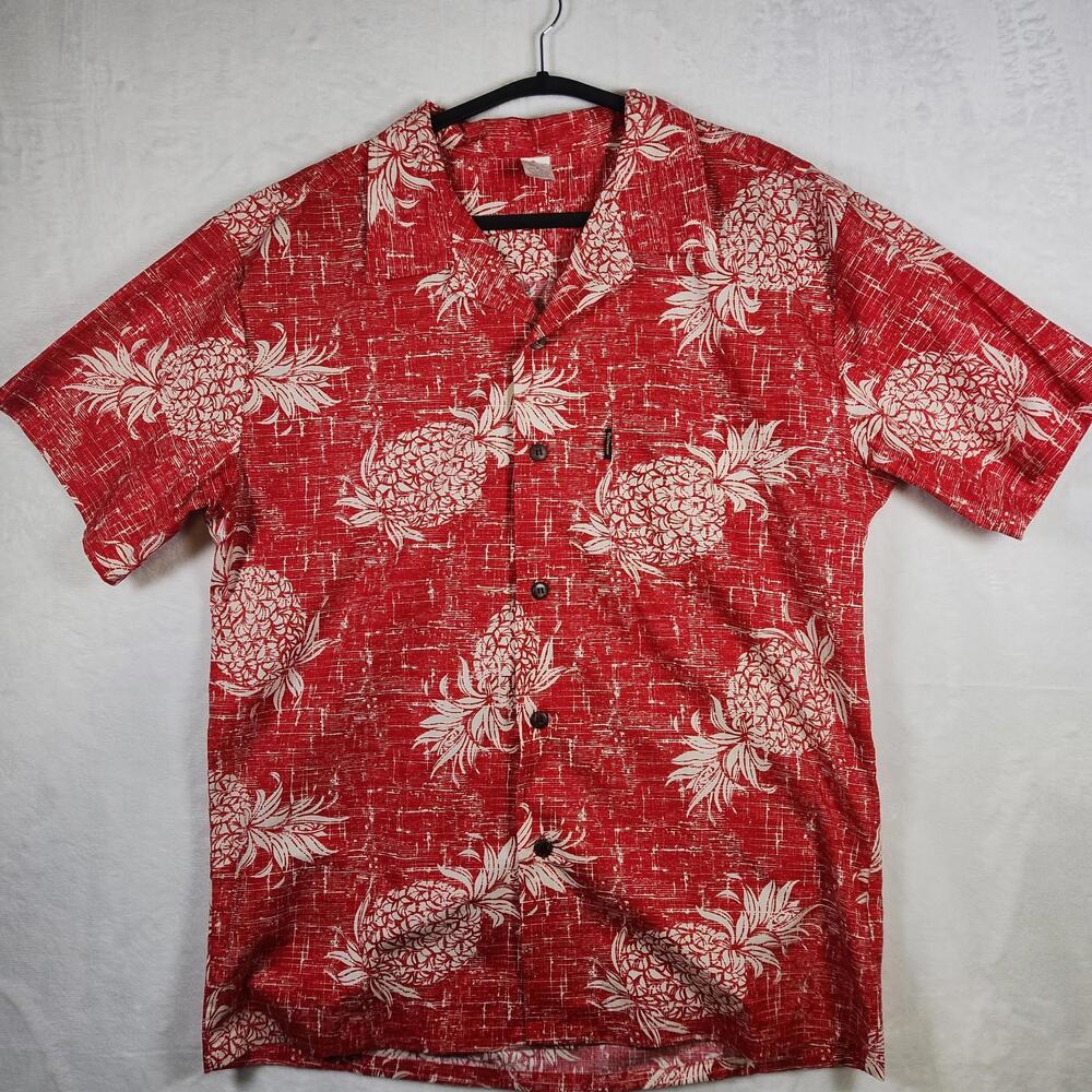 Palmwave Hawaii Short Sleeve Button Down Red‎ Hawaiian Tropical Shirt Size XL